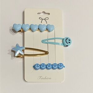 Blue Y2K Hair Clip Set (4 - Piece)